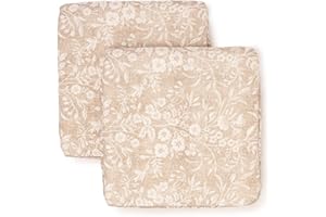 PARAMAISON Cuscini Coprisedia Shabby Chic Edera, Set da 2 pezzi, Imbottito, con Fascia Elastica, Sfoderabile, 40x40 cm, Vari Colori