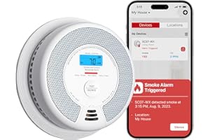 X-Sense Detector Inteligente de Humo y Monóxido de Carbono Wi-Fi con Batería Reemplazable, Compatible con la App X-Sense Home Security, SC07-WX, 1 Unidad
