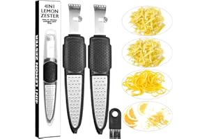 ELNLE Zesteur Agrumes Professionnel Eplucheur de Zeste de Citron en Acier Inoxydable Zesteur Râpe pour Cuisine, Bar, Citron