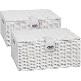 Panier De Rangement Arpan En Résine Tressée - Avec Couvercle Et Serrure, Noir, Design Moderne Pour Maison