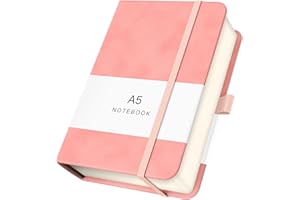 Yarotm Notebook A5 Ligné –Carnet de Notes A5-100gsm Papier, 360 Pages, Végane cuir Relié avec Poche Arrière, 2 Rubans de Marc - Cahier A5