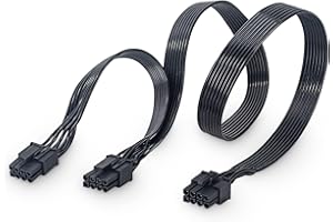 YieJoya PCIE Kabel für Seasonic, PSU 8 pin Stecker auf Dual PCIe 8pin (6+2) Stecker für Seasonic Modular Power Supply (60 cm + 20 cm)