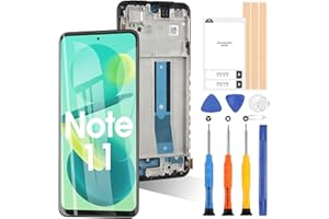 ARSSLY Ersatzbildschirm für Xiaomi Redmi Note 11 2201117TG/2201117TI/2201117TY/2201117TL 6,43 Zoll LCD-Display Touch Digitizer Glass Assembly (Schwarz mit Rahmen)