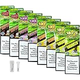 yaoviz® Set 2x 4er Pack - JUICY JAY Hanf Wrap Enhanced - 2 pro Packung (16 Total) - Hemp Wraps inkl- Glastip mit Dose
