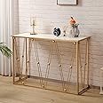 Weston Crafts Modern Gold Console Table Accent Entryway Table with Metal Frame, Entrance Table for Hallway, Sofa&Couch Side Table for Home, Living Room, Bedroom