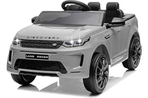 CoolGrows Land Rover Ride on Car, Electric Cars for Kids, with Remote Control, LED Lights, Music, 3 Speed Modes Smooth Start for 3-6 Years Old, Black, Max Weight 25KG (Grey) (Grey)