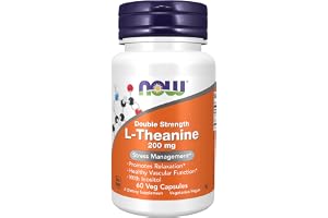NOW Supplements, L-Theanine 200 mg with Inositol, Stress Management*, 60 Veg Capsules