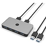 USB 3.0 Switch Wahlschalter, Cateck 2 Computer teilen sich 4 USB Geräte. USB 3.0 Peripherie Umschaltbox, Hub für Drucker, Tas