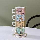 KARACA LAVİNYA 4'L&Uuml; STANDLI MUG/&Ccedil;AY FİNCANI