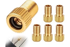 AOYEGIC 5 pièces Adaptateur de Valve de vélo,Adaptateur de Valve en Laiton,Valve de Pompe à air française,Bouchons de Valve de Valve de Voiture avec Bague d'étanchéité,Accessoires de vélo