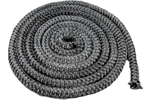 LYIVISK Cordón de sellado para estufa de 6 mm x 3 m de longitud, cinta de sellado para estufa de leña con encuadernador de extremos, cordón de fibra de vidrio resistente al fuego para estufa de leña, cordón