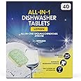 by Amazon ALL-IN-ONE Lemon Dishwasher Tablets, 40 tablets