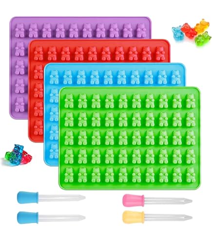 4-teiliges Silikon-Gummibärchenformen-Set – Mit Pipetten & Bürste – Für Schokolade, Gelee & DIY-Süßigkeiten
