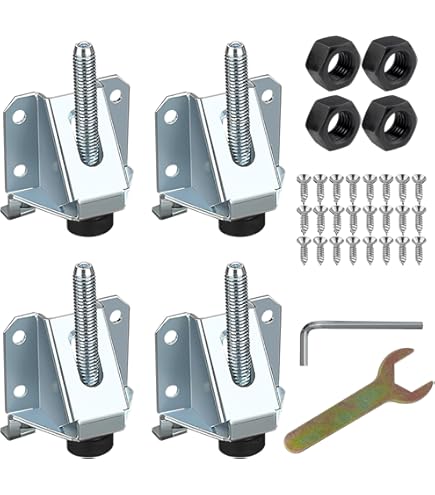 12 Piedini Regolabili Per Mobili - Antiscivolo, Heavy Duty 55/102mm Con Viti | Livellamento Perfetto