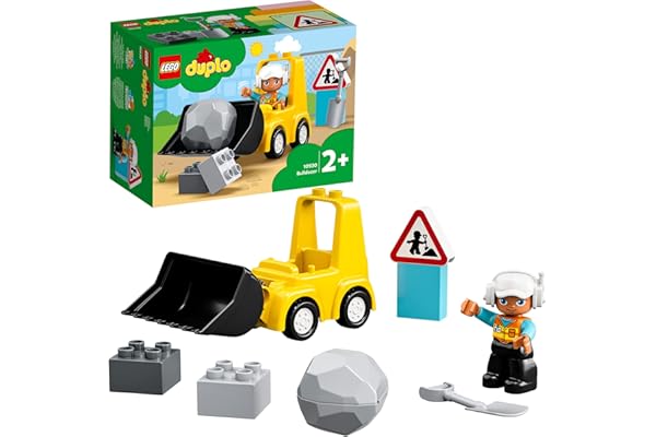 LEGO 10930 Duplo Le Bulldozer, Jouet Engins De Chantier, Enfant de 2 Ans Et Plus, Jeu Motricité Fine pour Garçons Et Filles