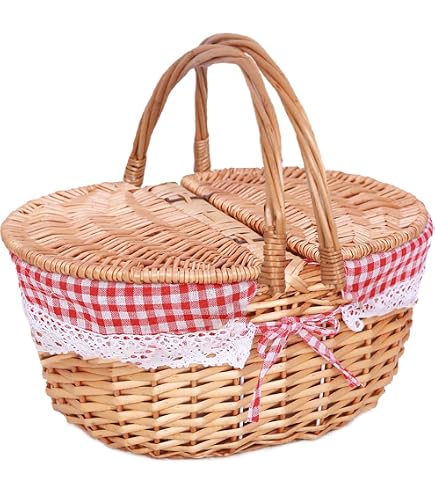 2 Cesti Raccolta In Metallo E Bambù - Con Manici In Legno, Per Orto, Cucina, Giardinaggio, Design Elegante