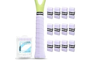 Ogeenier Tennis Racket Grip Tape, 12 Pack, Absorbent and Anti-Slip Badminton Squash Racket Grip, Precut Soft Racquet Padel Overgrip Tape
