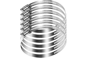 Litensh 6 Stück 304 Edelstahl Schlauchschellen Set, 91-114mm schlauchschelle Schneckengetriebe Rohrschellen Kanalschelle Kraftstoffleitungsschelle für Sanitär Automobil Pool Auto Teich Garten