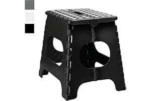 MY DIY PROFESSIONAL PRODUCTS MY DIY 11 Inch Folding Step Stool Lightweight Heavy Duty Strong Plastic Stool For Kids & Adults With Easy Carry Handle 150KG Weight Capacity Portable Footstool