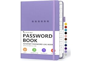 Password Book with Alphabetical Tabs – Hardcover Internet Address & Password Organizer – Password Keeper Notebook for Computer & Website – 5.2 x 7.6" Log-in Password Journal w/Thick Paper