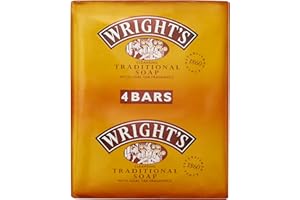 Wright's Coal Tar Soap, for everyday skin cleansing, suitable for all skin types. 4 x 100g bars