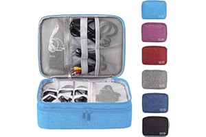 LTLSZRN Kabel organizer tasche, kabel organizer reise, Reise elektronik tasche, Elektronik Zubehör Organizer, kabeltasche organizer, Ladekabel organizer, Travel organizer, ladekabel tasche(3 Schicht Blau)