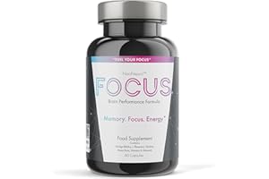NooNeuro Focus Alpha Brain Cognitive Performance Supplement, Enhance Brain and Memory Function, Focus, Energy and Mental Agility. Includes Ginkgo Biloba, Guarana, L-Theanine, Choline, Black Pepper