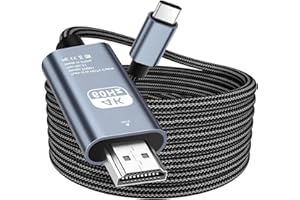 SUOXIOM USB C auf HDMI Kabel 4K 2M,USB Typ C zu HDMI 4K UHD Kabel Geflochten(Thunderbolt 3/4 Adapter Kompatibel) mit iPhone 16/15 Pro Max,Samsung S25,S24 zu S8,Surface,MacBookPro/Air,iMac,iPad,Dell,HP
