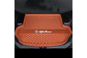 WANDEFA Tappeti per bagagliaio per Alfa Romeo Stelvio 2017-2021, Vasca Bagagliaio Proteggi Baule, Protezione Bagagliaio su Misura, Antiscivolo, Resistente, Facile da Lavare e Inodore