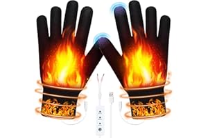 Snorthy Guantes Calefactables USB para Hombres y Mujeres Guantes para Pantallas Táctiles Invierno 3 Temperatura Felpa Gruesa Guantes Trabajo Frio Guantes Invierno para Esquí Senderismo Regalo