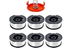 Covienapp 6 Pack String Trimmer Spool for Black&Decker AF-100 Auto-Feed Grass Trimmer Line Replacement Spool 30 ft 0.065" (6 Spools+1 Cap+1 Spring)