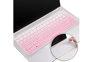IKAMMO Keyboard Cover for HP Laptop 14"& HP Pavilion x360 14 14-dk 14-fq 14-dq/dk/cf Series 14-dq1040 14m-ba011dx ba013dx 14-dh2097nr 14-bw006nr 14-bf040wm 14-fq0033dx 14-fq0013dx(Pink+Clear)