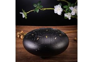 Do-Electr Steel Tongue Drum 10 Zoll 11 Töne Zungentrommel Scheibentrommel, Steel Pan Töne Schlaginstrument Hand Pan Drum mit Tasche,Fingerpick, und Schlägel für Meditation Yoga Klangheilung