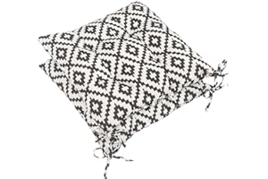 OHS Garden Chair Cushions Geometric, Comfy Soft Outdoor Patio Chair Cushions Outside Seat Pads for Garden Furniture Bistro Chairs, Pack of 2 Grey/White