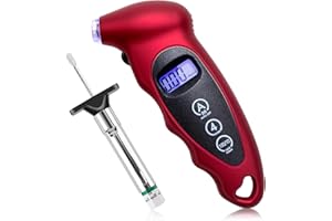 Aeipou Digital Tyre Pressure Gauge UK for Car 150 PSI 10 Bar 4 Settings with Tread Depth Gauge UK Backlit LCD Screen Non-Slip Grip Tyre Pressure Checker for Cars Trucks Bicycles Motorbikes Vans