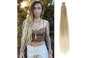 TGYHCJBY Loose Ended Dreadlocks Extension,22inch Handmade Synthetic Dreadlock Extensions, 20 Strands/Pack Single Ended Yaki Easy Braid Dreads Locs Extensions for Women (27/613, SW22inch)