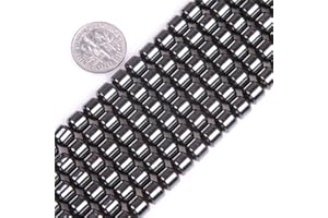 HAAMIIQII 50pcs 8mm Natürliche Schwarze Hämatit Lose Edelstein Perlen Trommel Form Abstandsstein Perlen für Schmuck Herstellung DIY Armband Halskette