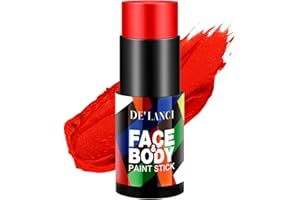 DE'LANCI Matita rossa per il viso, copertura completa, sportiva, calcio, viso, corpo, fondotinta, trucco professionale per Halloween, pagliaccio, joker, zombie vampiro, cosplay, effetti speciali SFX.