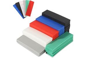 CAAGGMM Cales en Plastique, 90 Pièces Cales Plates en Plastique, 100 x 28 mm 1 à 6 mm Cale Plastique de Reglage, Packers de Vitrage, Entretoises de Cadre, Pour Terrasse Bois, Lambourdes, Carrelage(Coloré)