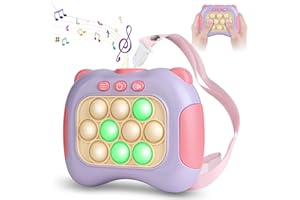 SEUMOO Pop It Game Fidget Toys Light Up Sensory Fidget Toy Button Puzzle Pop Push It Quick Push Bubbles Game Controller Machine Stress Relief Fidget Toys for Kids Adults Console Purple