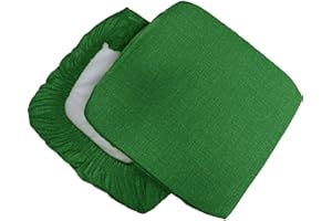 Russo Tessuti 6 Cuscini Sedie Cucina Coprisedia Imbottiti Tinta Unita Vari Colori Elastico-Verde Scuro