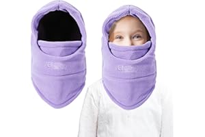 AYPOW Passamontagna Invernale in Pile Termico Bambini 4-9Anni, Maschera da Sci Multifunzionale Antivento Regolabile, Berretti Cappello in Pile Caldo Cappuccio Scaldacollo Sciarpa per Ragazzi Ragazze