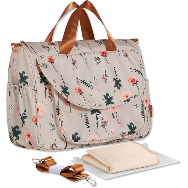 Wickeltasche Loft Paige In Rot/grau – Stylische Messenger-Tasche Für Eltern, Mit Wickelauflage & Vielen Fächern