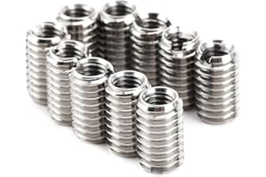 BORDSTRACT 10 Pezzi Inserti Filettati Dado Riduzione interno M4*0.7 esterno M6*1 lungo 10mm Acciaio Inossadabile Hardware Fastener Conversione Filo Strumento Kit per Inserto Riparazione Dado