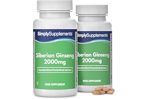 ‎SIMPLY SUPPLEMENTS Sibirischer Ginseng 2000mg - 360 Tabletten - Geeignet für Veganer - Versorgung für 6 Monate – SimplySupplements