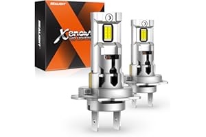 SEALIGHT H7 LED Headlight Bulb 26000LM, 100W 700% Super Bright 6500K Cool White, 1:1 Mini Size, High Low Beam Halogen Replacement, Plug and Play, IP67, 2-Pack (H7)