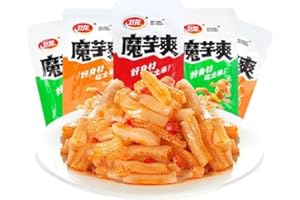 JGFWAT Konjac Snacks Móyù Shuǎng, Chinesische Würzige Teufelszunge Snacks, 15g x 10 Beutel, Fettarm & Kalorienarm, Knusprig Würzige Konjac Streifen, Vegan Snack für Partys, Büro & Diät