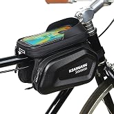 Coverzone Bisiklet &Uuml;st Boru &Ccedil;antası 1.4L, Şeffaf Telefon Pencereli Kadro &Ccedil;antası, Fermuarlı Geniş Saklama Alanı, Evrensel Uyu
