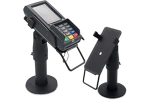 POS VALLEY Supporto Ergonomico per Terminale di Pagamento POS da Banco PAX S300 - Stand POS Bancomat con Maniglia, Rotazione 180° Inclinazione 45°, Montaggio con Viti o Adesivo