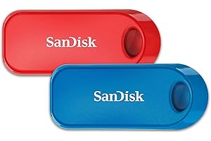 SanDisk Cruzer Snap 32 GB USB Flash Drive, Doppio Pacco, Rosso/Blu